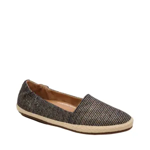 Women's Shoes FitFlop SIREN GLITTER STRIPE Espadrille Slip On BM3-399 NAVY