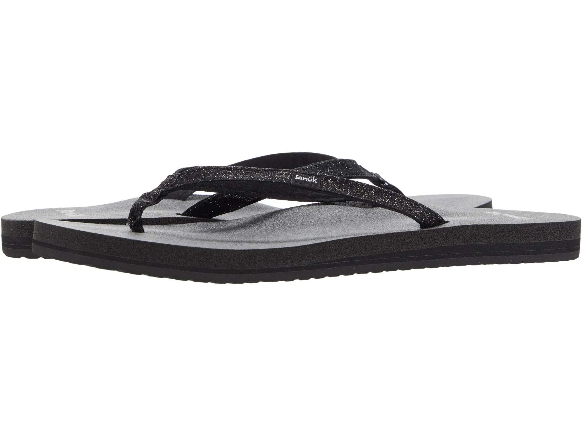 Women's Shoes Sanuk YOGA JOY SPARKLE Sandals 1110729 BLACK SPARKLE