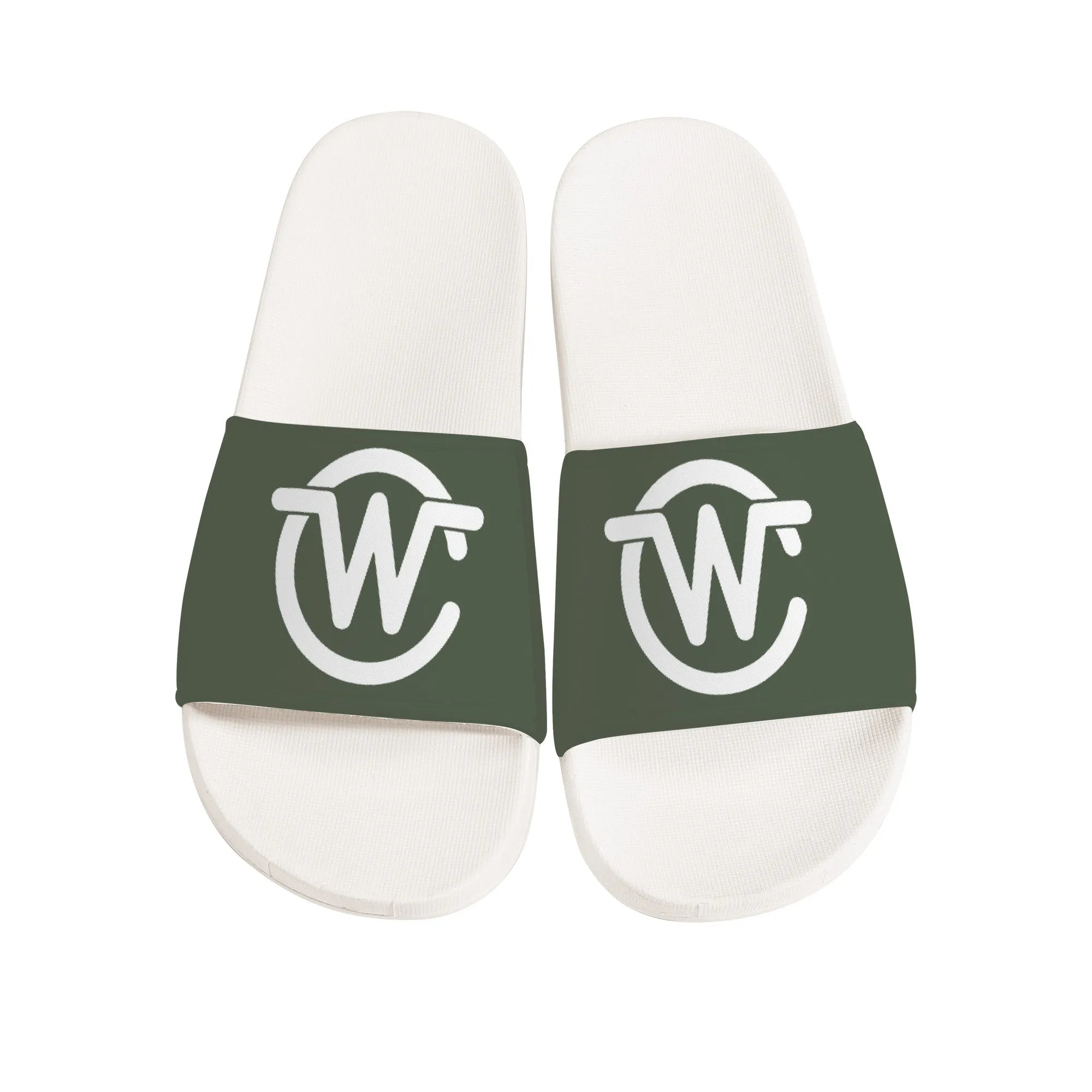 Woodcliff Lake Sandals V1 - White and Green | Customized | Shoe Zero